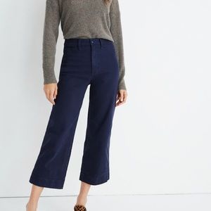 Madewell Slim Emmett Wide Leg Crop Sz 31 Navy Blue